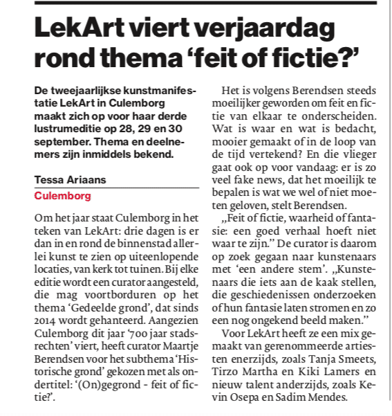 Artikel in de Gelderlander